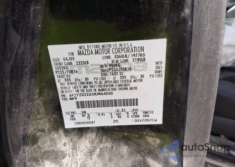 2005 Mazda Tribute I из США, поврежденный, VIN 4F2YZ02Z65KM64040